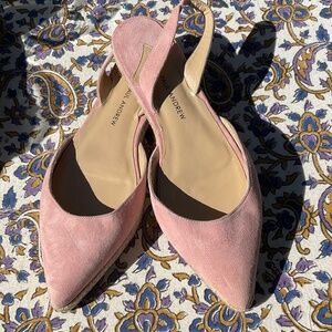 Never Worn Paul Andrew Pink Suede Rhea 55 Slingback Flats Size 6.5